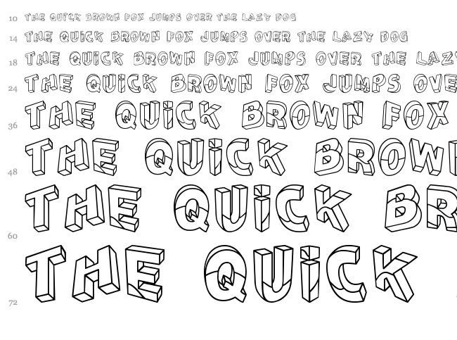 Perspectivo TFB font waterfall